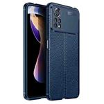 For Xiaomi Poco X4 Pro 5G Precise Hole Litchi Texture TPU Shockproof Phone Case(Blue)