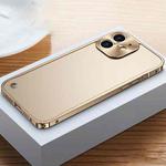 For iPhone 12 mini Metal Frame Frosted Case (Gold)