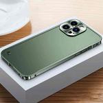 For iPhone 12 Metal Frame Frosted Case(Dark Green)