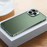 For iPhone 12 Pro Metal Frame Frosted Case(Dark Green)