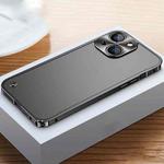 For iPhone 13 Metal Frame Frosted Case(Black)