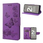 For Nokia G21 Butterfly Embossed Horizontal Flip Leather Phone Case(Purple)