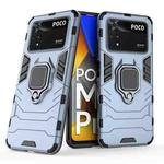 For Xiaomi Poco M4 Pro 4G Shockproof PC + TPU Protective Phone Case with Magnetic Ring Holder(Navy Blue)