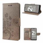 For Nokia G21 Butterfly Flower Pattern Leather Phone Case(Grey)