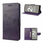 For Nokia G21 Butterfly Flower Pattern Leather Phone Case(Deep Purple)