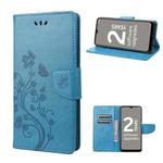 For Nokia G21 Butterfly Flower Pattern Leather Phone Case(Blue)