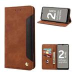 For Nokia G21 Skin Feel Splicing Leather Phone Case(Brown)