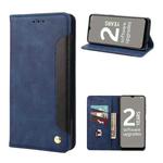 For Nokia G21 Skin Feel Splicing Leather Phone Case(Blue)
