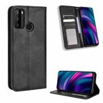 For BLU G51 Plus Magnetic Buckle Retro Texture Leather Phone Case(Black)