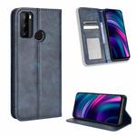 For BLU G51 Plus Magnetic Buckle Retro Texture Leather Phone Case(Blue)