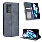 For OPPO Realme Q3T / Q3S Magnetic Buckle Retro Texture Leather Phone Case(Blue)