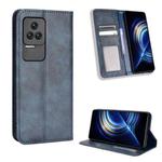 For Xiaomi Redmi Note 10S Magnetic Buckle Retro Texture Leather Phone Case(Blue)
