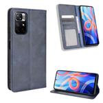 For Xiaomi Poco M4 Pro 5G Big Hole Magnetic Buckle Retro Texture Leather Phone Case(Blue)