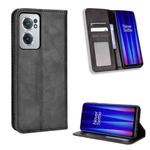 For OnePlus Nord CE 2 5G Magnetic Buckle Retro Texture Leather Phone Case(Black)