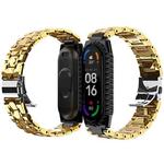 For Xiaomi Mi Band 6 / 5 Stainless Steel Watch Band(Gold)