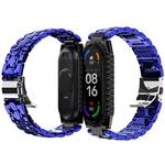 For Xiaomi Mi Band 6 / 5 Stainless Steel Watch Band(Blue)