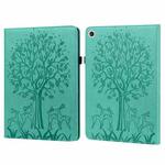 For Huawei MatePad T 10s 10.1 inch / T 10 9.7 inch Tree & Deer Pattern Pressed Printing Leather Tablet Case(Green)