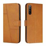 For Sony Xperia 10 III / 10 III  Lite Stitching Calf Texture Buckle Leather Phone Case(Yellow)