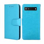 For Google Pixel 6A Crystal Texture Leather Phone Case(Light Blue)