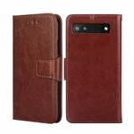 For Google Pixel 6A Crystal Texture Leather Phone Case(Brown)