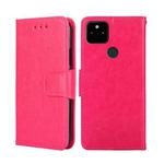 For Google Pixel 5A Crystal Texture Leather Phone Case(Rose Red)