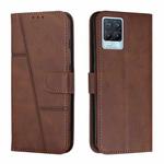 For OPPO Realme 8 / 8 Pro Stitching Calf Texture Buckle Leather Phone Case(Brown)