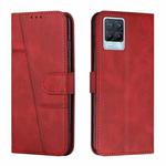 For OPPO Realme 8 / 8 Pro Stitching Calf Texture Buckle Leather Phone Case(Red)