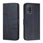 For OPPO Realme 8 5G/Realme V13 5G/Narzo 30 5G Stitching Calf Texture Buckle Leather Phone Case(Blue)