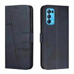 For OPPO Reno5 5G&4G / Find X3 Lite Stitching Calf Texture Buckle Leather Phone Case(Blue)