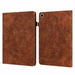 For Samsung Galaxy Tab A7 Lite Peacock Embossed Pattern Leather Tablet Case(Brown)