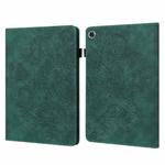 For Samsung Galaxy Tab A8 10.5 2021 Peacock Embossed Pattern Leather Tablet Case(Green)