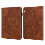For Huawei MediaPad T3 10 Peacock Embossed Pattern TPU + PU Leather Tablet Case(Brown)