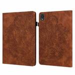 For Lenovo Tab P11 2020 11 inch TB-J606F / TB-J606X Peacock Embossed Pattern TPU + PU Leather Tablet Case(Brown)