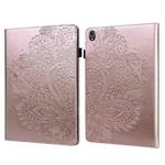 For Lenovo Tab K10 10.3 inch TB-X6C6F / TB-X6C6X & M10 Plus 10.3 inch TB-X606 / TB-X606F Peacock Embossed Pattern TPU + PU Leather Tablet Case(Rose Gold)