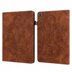 For Lenovo Tab K10 10.3 inch TB-X6C6F / TB-X6C6X & M10 Plus 10.3 inch TB-X606 / TB-X606F Peacock Embossed Pattern TPU + PU Leather Tablet Case(Brown)