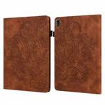 For Lenovo Tab E10 TB-X104F Peacock Embossed Pattern TPU + PU Leather Tablet Case(Brown)