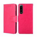 For Sony Xperia 5 III Crystal Texture Leather Phone Case(Rose Red)