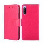 For Sony Xperia 10 III Crystal Texture Leather Phone Case(Rose Red)