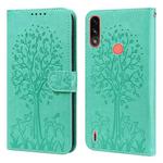 For Motorola Moto E7i Power / E7 Power Tree & Deer Pattern Pressed Printing Horizontal Flip Leather Phone Case(Green)