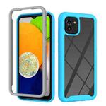 For Samsung Galaxy A03 166mm Starry Sky Solid Color Series Shockproof PC + TPU Phone Case(Light Blue)