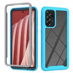 For Samsung Galaxy A73 5G Starry Sky Solid Color Series Shockproof PC + TPU Phone Case(Light Blue)