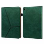 For OPPO Pad Solid Color Embossed Striped Leather Case(Green)