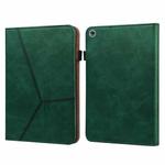 For Huawei MediaPad M5 Lite 10.1 Solid Color Embossed Striped Leather Case(Green)