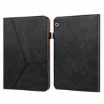 For Huawei MediaPad T3 10 Solid Color Embossed Striped Leather Case(Black)
