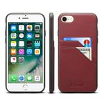 For iPhone 7 / 8 Denior V1 Luxury Car Cowhide Leather Protective Case with Double Card Slots(Dark Red)