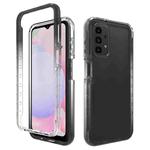 For Samsung Galaxy A13 4G Transparency Two-color Gradient PC + TPU Phone Case(Black)