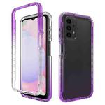 For Samsung Galaxy A13 4G Transparency Two-color Gradient PC + TPU Phone Case(Purple)