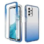 For Samsung Galaxy A23 4G Transparency Two-color Gradient PC + TPU Phone Case(Blue)