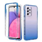 For Samsung Galaxy A33 5G Transparency Two-color Gradient PC + TPU Phone Case(Blue)