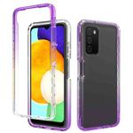 For Samsung Galaxy A03s 165.8mm US Version Transparency Two-color Gradient PC + TPU Phone Case(Purple)